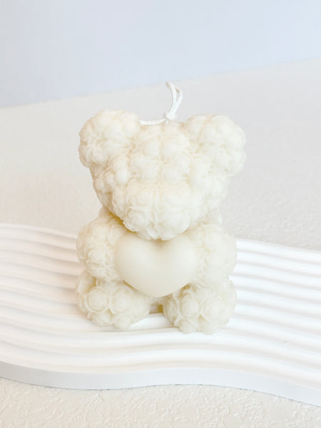 Rose Bear Candle 玫瑰花熊造蠟燭 - Bear with Heart