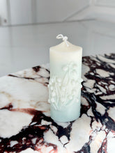 Load image into Gallery viewer, Lily of the Valley Embossed Pillar Candle - Small
