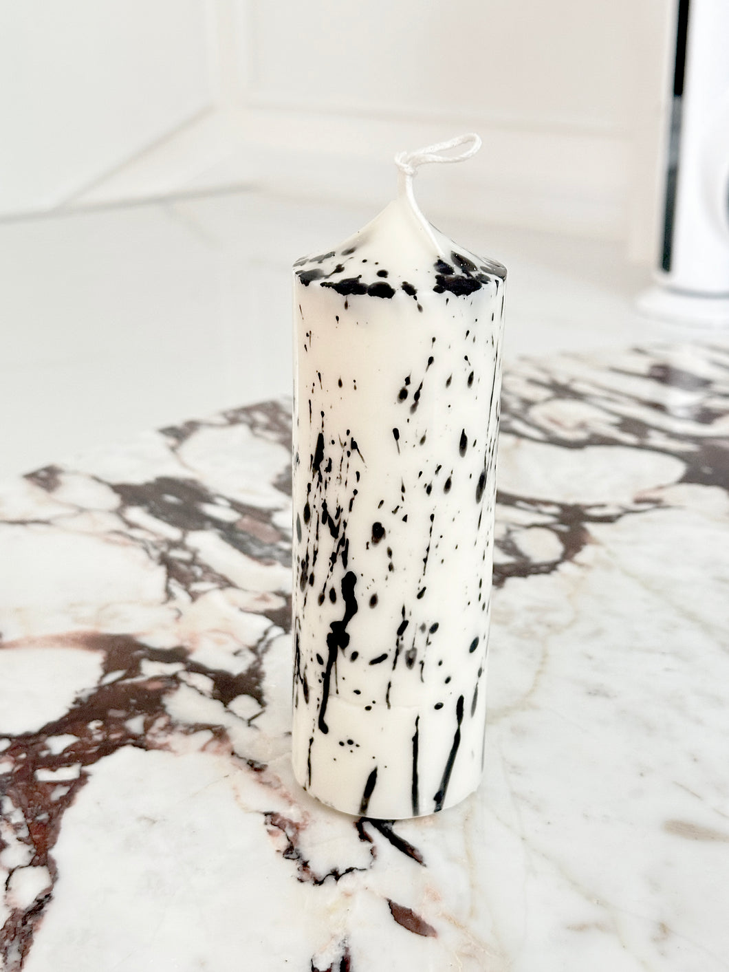 Black and White Splash Candle