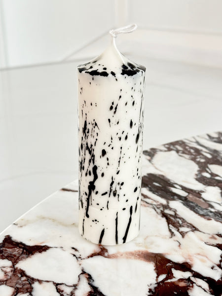 Black and White Splash Candle