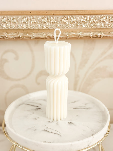 Ribbed Hourglass Candle