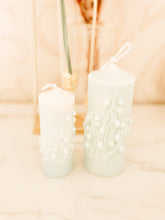 Load image into Gallery viewer, Lily of the Valley Embossed Pillar Candle - Large
